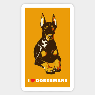 I Love Dobermans Dog Art Magnet